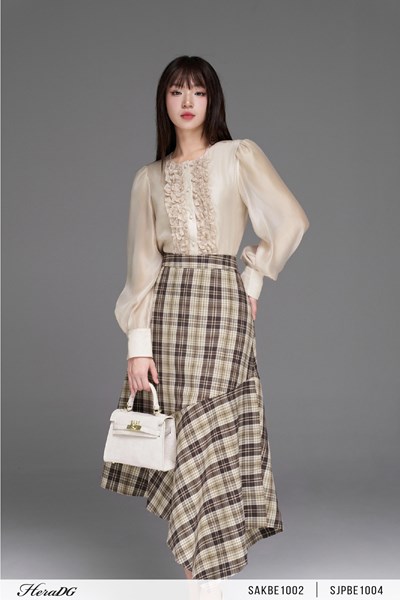 Hiển thị chi tiết cho Chân váy kẻ xoè bất đối xứng Ảnh của Chân váy kẻ xoè bất đối xứng